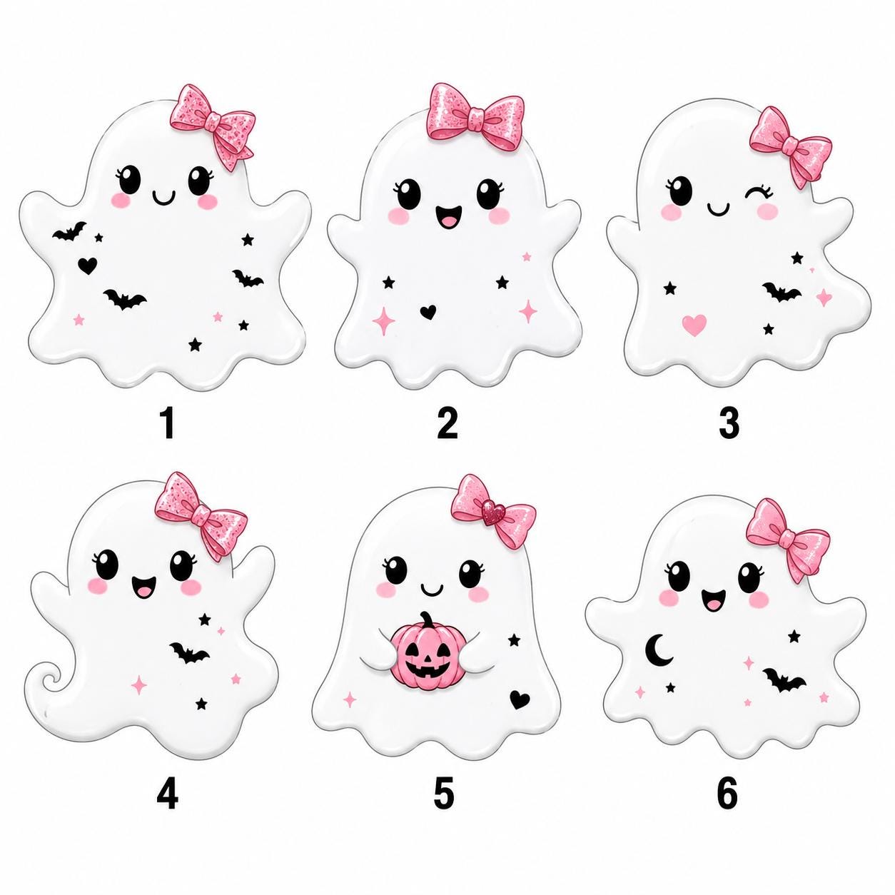 Personalized Ghost Halloween Acrylic Ornament, Custom Cute Halloween Ghost Name Ornament, Pink Bow Ghost Christmas Tree Decoration Gift