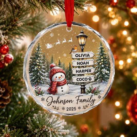 Personalized Family Christmas Ornament, Custom Family Name Glass Ornament, Holiday Keepsake Family Holiday Gift, Christmas Tree Decor 2026