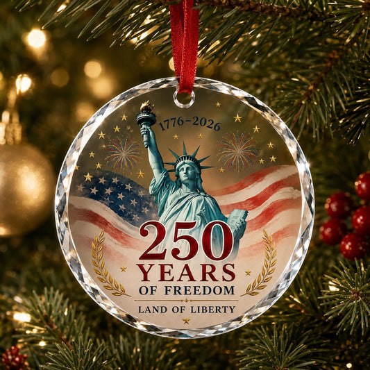 America 250 Statue of Liberty Glass Ornament 2026, Patriotic USA Christmas Ornament,Freedom Keepsake Gift, American Heritage Decor Christmas
